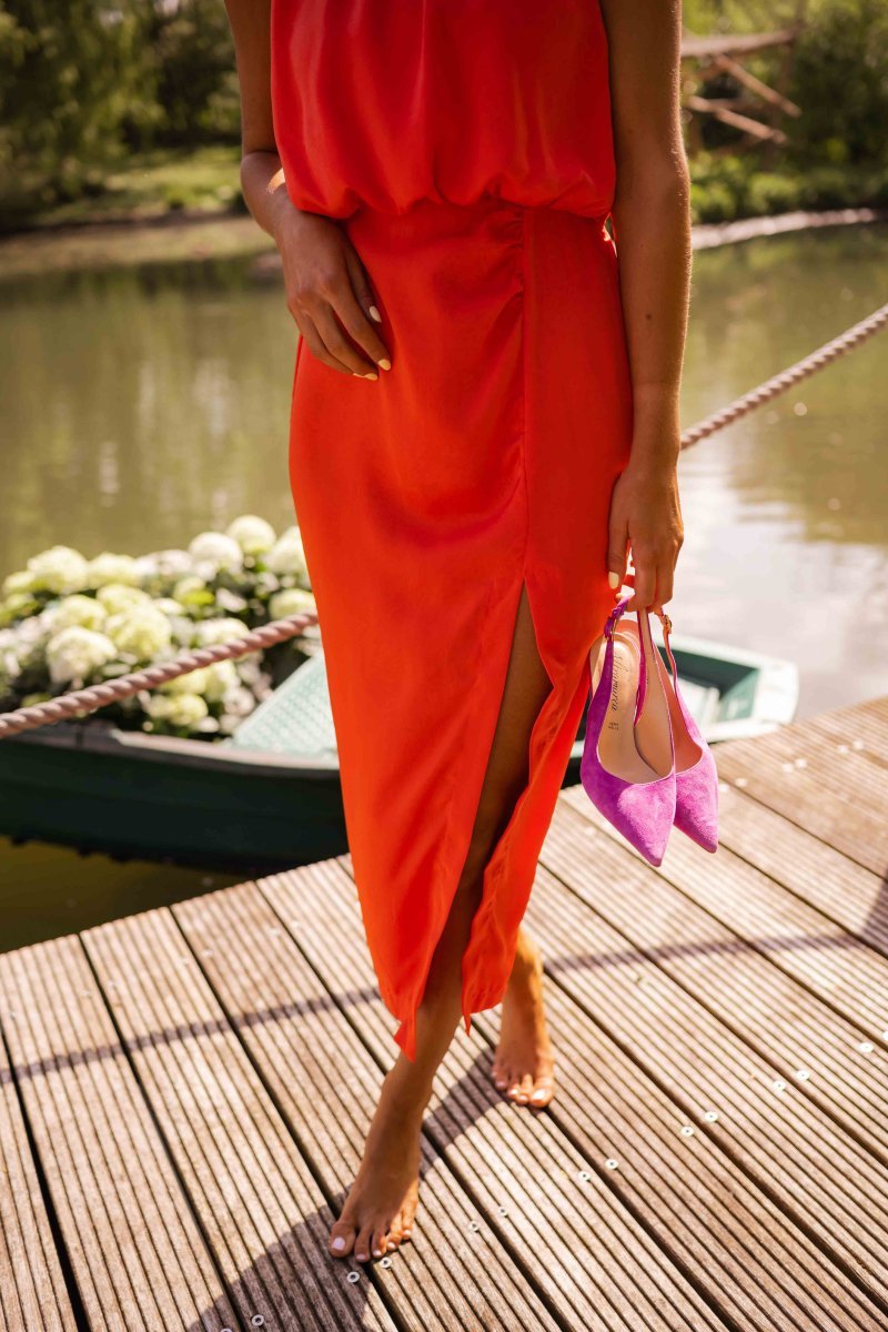 Nicole | Summer Midi Dress With Elegant Neckline And Breezy Movement - Nalani - Fashion Clothing and Decor