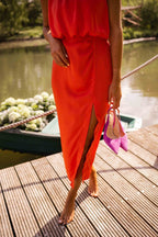Nicole | Summer Midi Dress With Elegant Neckline And Breezy Movement - Nalani - Fashion Clothing and Decor