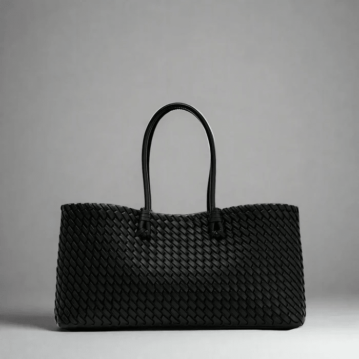 Noora Woven Handbag With Structured Silhouette And Fabric Lined - Nalani - Fashion Clothing and Decor