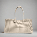 Noora Woven Handbag With Structured Silhouette And Fabric Lined - Nalani - Fashion Clothing and Decor