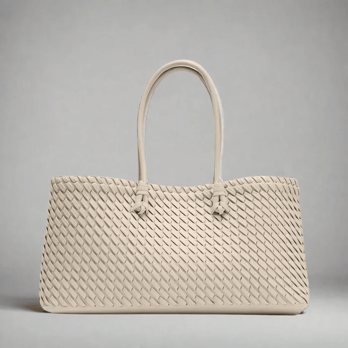 Noora Woven Handbag With Structured Silhouette And Fabric Lined - Nalani - Fashion Clothing and Decor