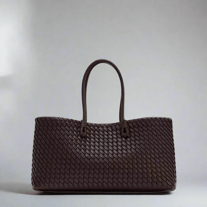 Noora Woven Handbag With Structured Silhouette And Fabric Lined - Nalani - Fashion Clothing and Decor