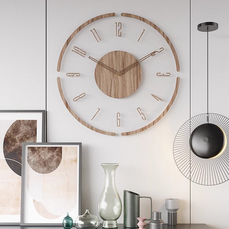 Nordic Quiet Solid Wood Wall Clock for Modern Interiors - Nalani - UK and AUS Fashion Clothing and Decor