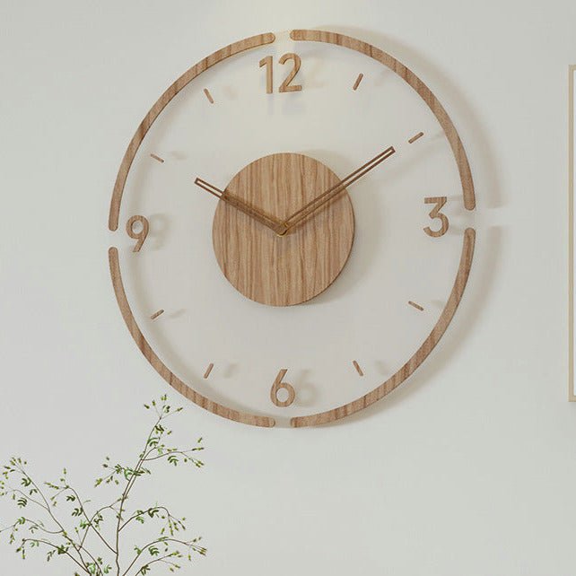 Nordic Quiet Solid Wood Wall Clock for Modern Interiors - Nalani - UK and AUS Fashion Clothing and Decor