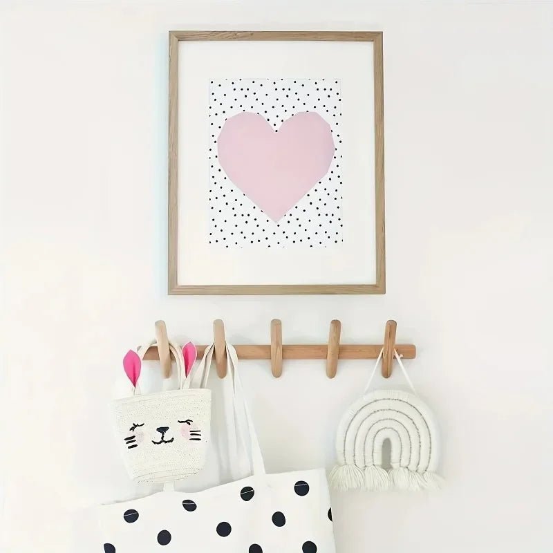 Nordic Wooden Wall Coat Rack With 4 Or 5 Hooks For Mounting - Nalani - UK Fashion Clothing and Decor