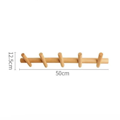 Nordic Wooden Wall Coat Rack With 4 Or 5 Hooks For Mounting - Nalani - UK Fashion Clothing and Decor