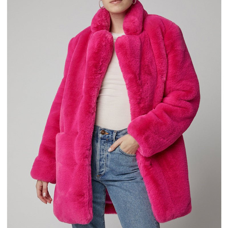 Norvia | Medium Length Sherpa Faux Fur Coat For Women Soft Warm - Nalani - UK Fashion Clothing and Decor