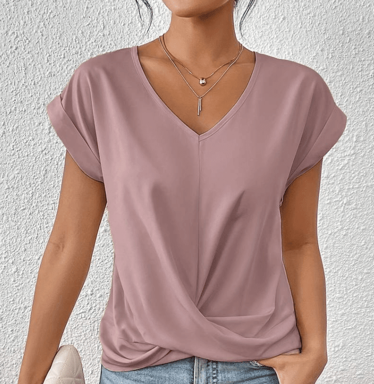 Novir | Tummy tucking V - neck top - Nalani - Fashion Clothing and Decor