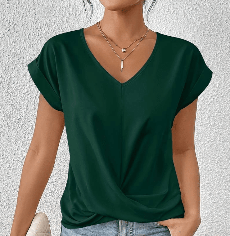 Novir | Tummy tucking V - neck top - Nalani - Fashion Clothing and Decor