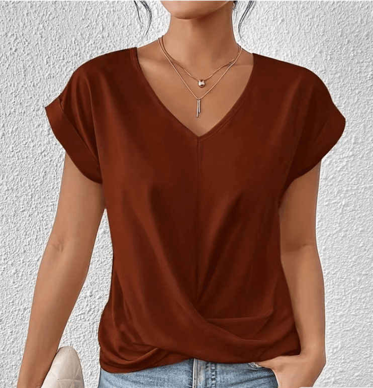 Novir | Tummy tucking V - neck top - Nalani - Fashion Clothing and Decor