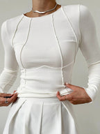 Novir | Women's round neck long sleeve top | Slim fit - Nalani - Fashion Clothing and Decor