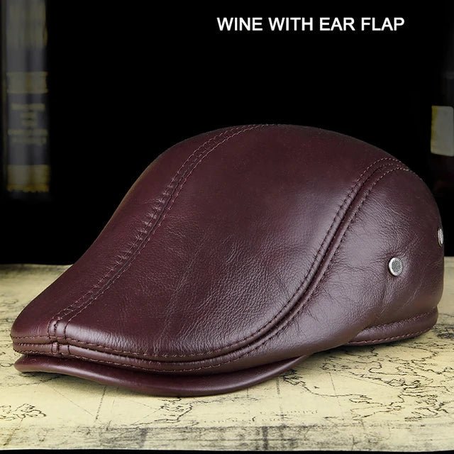 Outdoor Classic Leather Winter Hat For Men Beret Style - Nalani - UK Fashion Clothing and Decor
