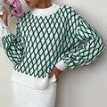 Oversized Knit Sweater With Mock Neck And Balloon Sleeves - Nalani - UK Fashion Clothing and Decor
