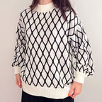 Oversized Knit Sweater With Mock Neck And Balloon Sleeves - Nalani - UK Fashion Clothing and Decor
