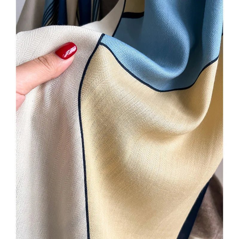 Oversized Winter Wool Cotton Blend Scarf for Women Cozy - Nalani - UK Fashion Clothing and Decor