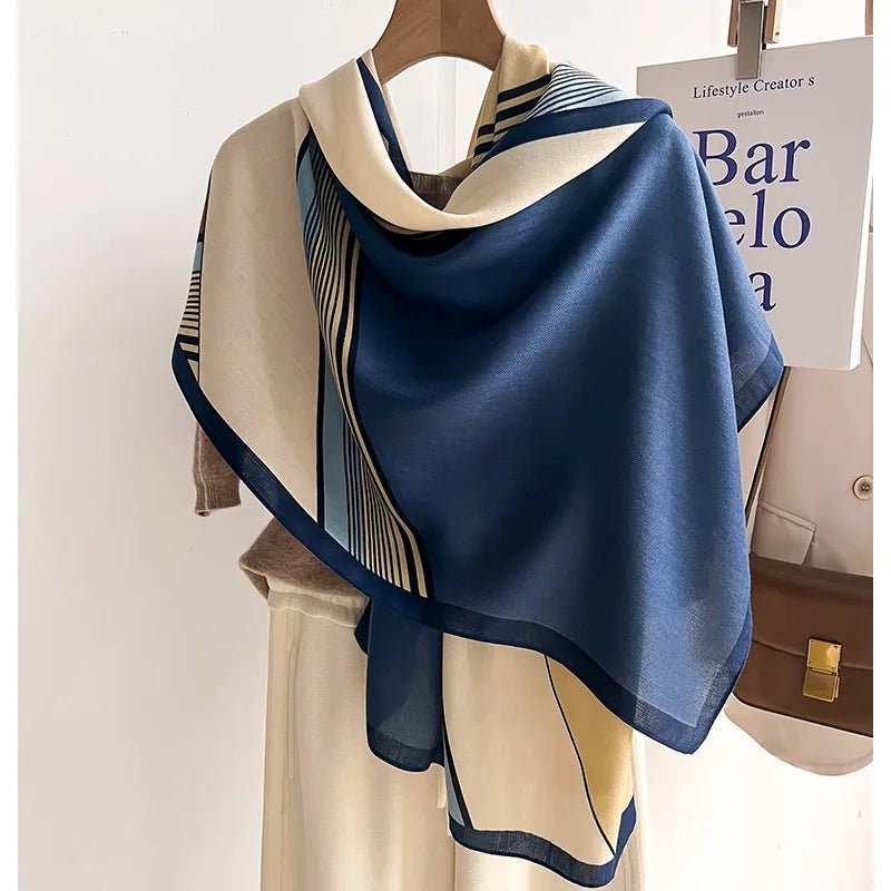 Oversized Winter Wool Cotton Blend Scarf for Women Cozy - Nalani - UK Fashion Clothing and Decor