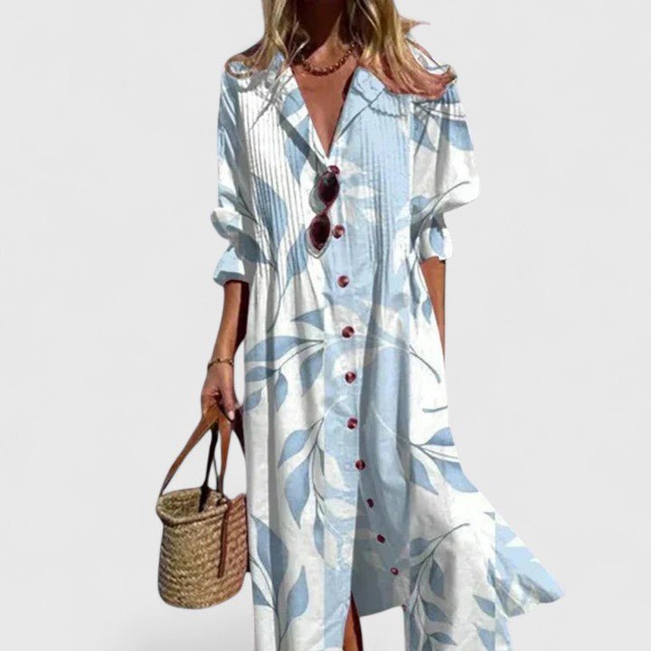 Paula | Elegant Boho Dress In Bold Colors With Flattering Fit - Nalani - Fashion Clothing and Decor