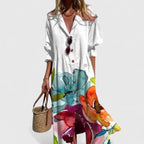 Paula | Elegant Boho Dress In Bold Colors With Flattering Fit - Nalani - Fashion Clothing and Decor
