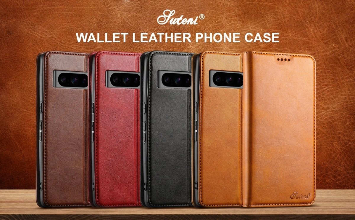 Premium Leather Wallet Case With Magnetic Card Holder - Nalani - UK Fashion Clothing and Decor