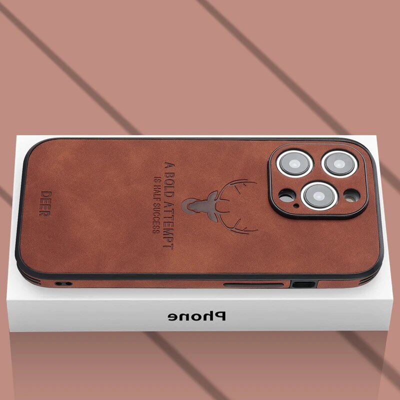 Premium Suede Leather IPhone Case With Shock Absorbing Liner - Nalani - UK Fashion Clothing and Decor