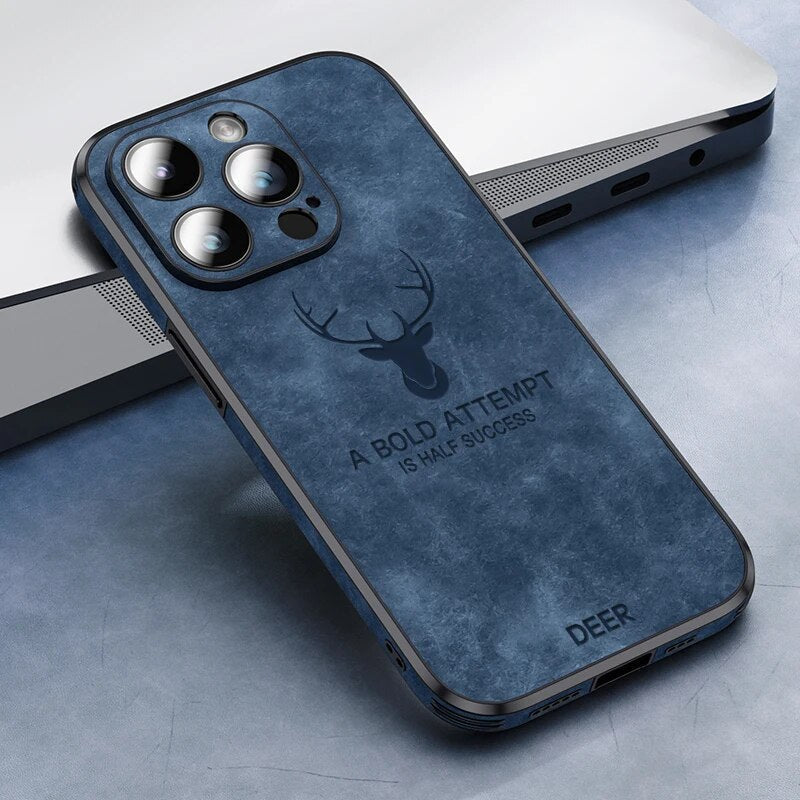 Premium Suede Leather IPhone Case With Shock Absorbing Liner - Nalani - UK Fashion Clothing and Decor