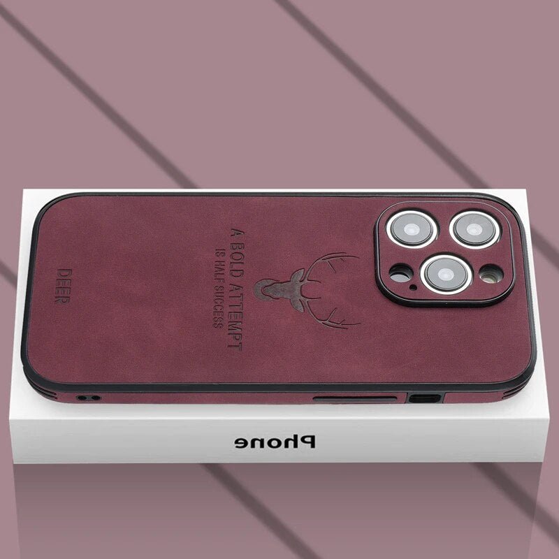 Premium Suede Leather IPhone Case With Shock Absorbing Liner - Nalani - UK Fashion Clothing and Decor