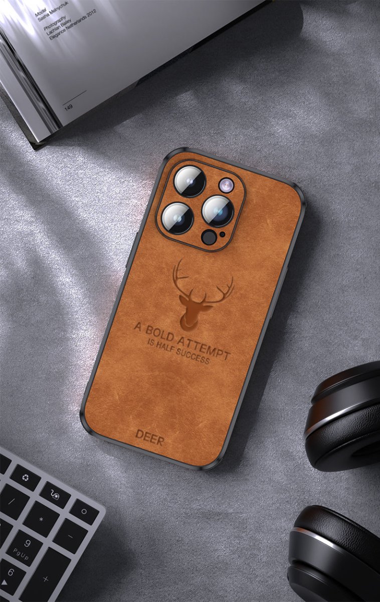 Premium Suede Leather IPhone Case With Shock Absorbing Liner - Nalani - UK Fashion Clothing and Decor