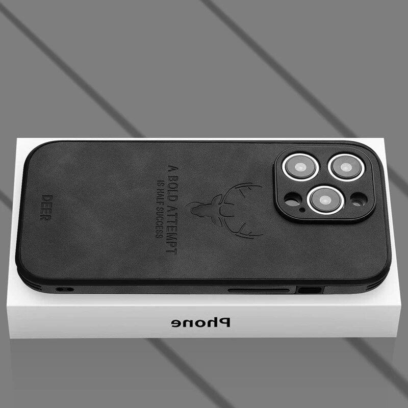 Premium Suede Leather IPhone Case With Shock Absorbing Liner - Nalani - UK Fashion Clothing and Decor