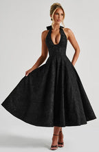 Rafaella – Sleeveless A-Line Midi Dress For Warm Weather - Nalani - Fashion Clothing and Decor