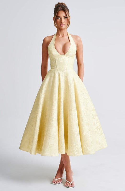 Rafaella – Sleeveless A-Line Midi Dress For Warm Weather - Nalani - Fashion Clothing and Decor