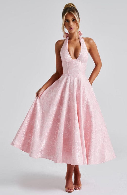 Rafaella – Sleeveless A-Line Midi Dress For Warm Weather - Nalani - Fashion Clothing and Decor