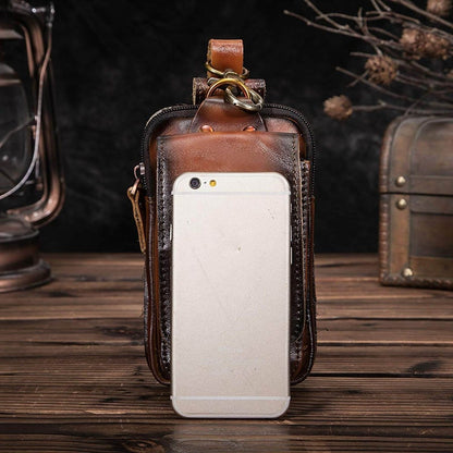 Real Leather Mens Waist Bag With Zipper Front Pocket - Nalani - UK Fashion Clothing and Decor