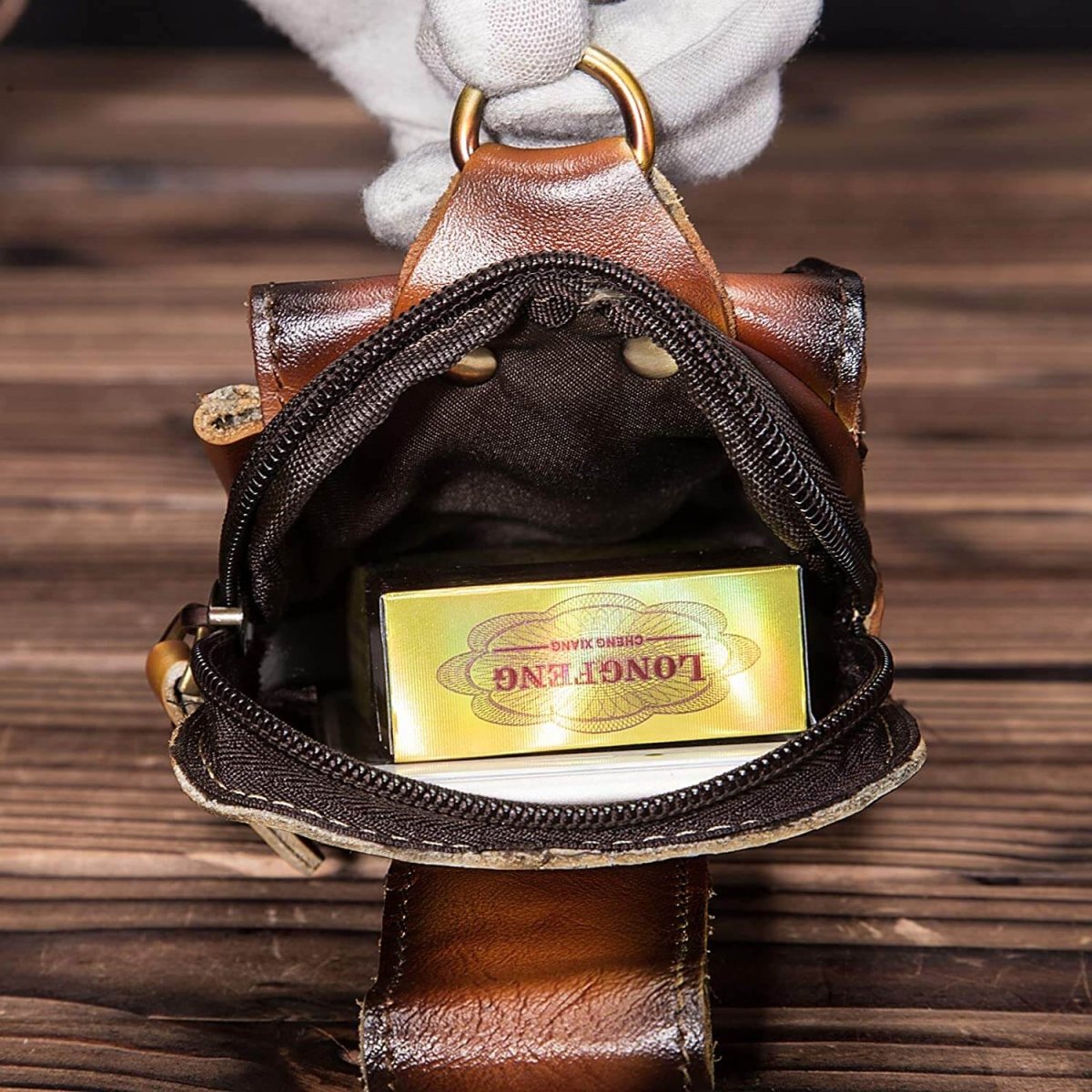 Real Leather Mens Waist Bag With Zipper Front Pocket - Nalani - UK Fashion Clothing and Decor