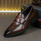 Remiel Leather Loafers Classic Dress Shoes With Cushioned Footbed - Nalani - Fashion Clothing and Decor
