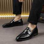 Remiel Leather Loafers Classic Dress Shoes With Cushioned Footbed - Nalani - Fashion Clothing and Decor