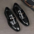 Remiel Leather Loafers Classic Dress Shoes With Cushioned Footbed - Nalani - Fashion Clothing and Decor