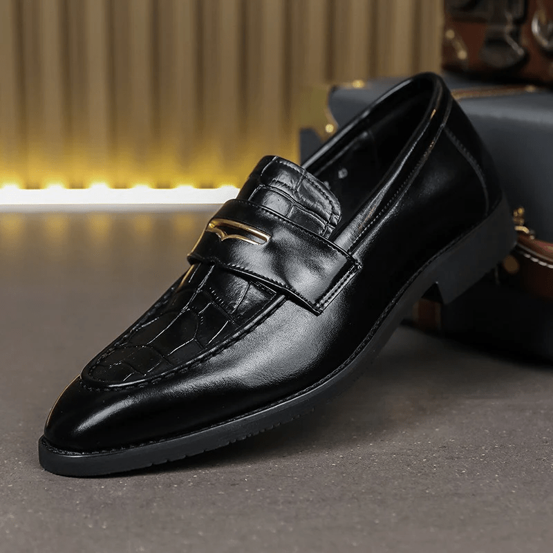 Remiel Leather Loafers Classic Dress Shoes With Cushioned Footbed - Nalani - Fashion Clothing and Decor