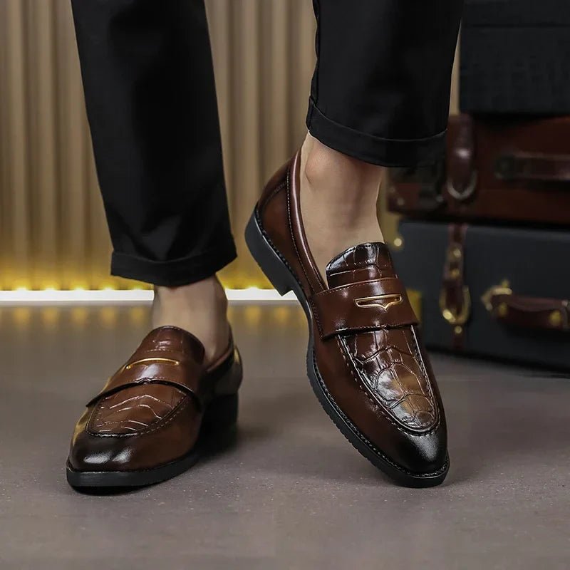 Remiel Leather Loafers Classic Dress Shoes With Cushioned Footbed - Nalani - Fashion Clothing and Decor