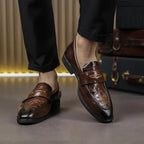 Remiel Leather Loafers Classic Dress Shoes With Cushioned Footbed - Nalani - Fashion Clothing and Decor