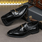 Remiel Leather Loafers Classic Dress Shoes With Cushioned Footbed - Nalani - Fashion Clothing and Decor