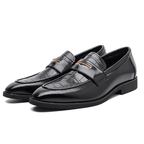 Remiel Leather Loafers Classic Dress Shoes With Cushioned Footbed - Nalani - Fashion Clothing and Decor