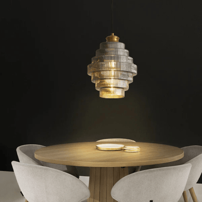 Retro Glass Pendant Light With Brass Finish For Living Room - Nalani - UK Fashion Clothing and Decor