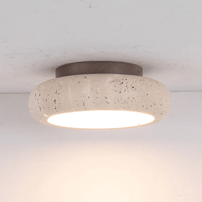 Retro Travertine Ceiling Light With Wood Accent Vintage - Nalani - UK Fashion Clothing and Decor