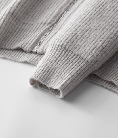 Ribbed Zip Through Cardigan With Funnel Neck For Men - Nalani - UK Fashion Clothing and Decor