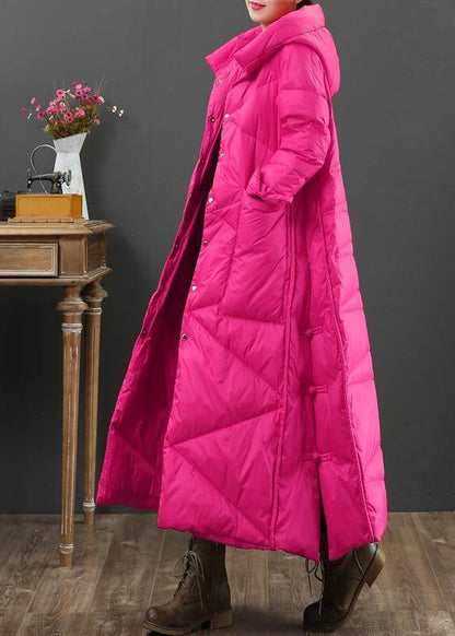 Rose Pink Loose Fit Women Parka With Hood Warm Winter Coat - Nalani - UK Fashion Clothing and Decor