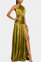 Rossa – Off-Shoulder Maxi Dress In Green With Mediterranean Charm - Nalani - Fashion Clothing and Decor