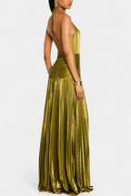 Rossa – Off-Shoulder Maxi Dress In Green With Mediterranean Charm - Nalani - Fashion Clothing and Decor