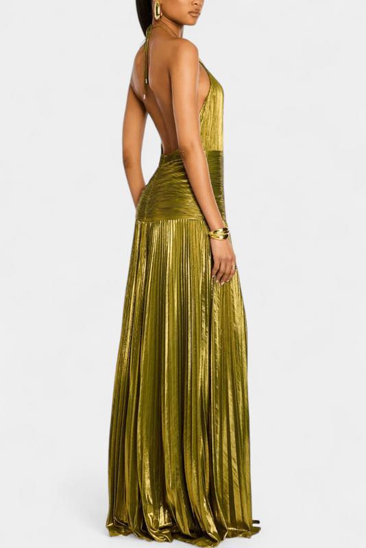Rossa – Off-Shoulder Maxi Dress In Green With Mediterranean Charm - Nalani - Fashion Clothing and Decor
