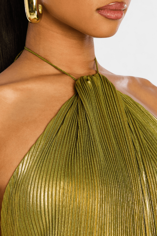 Rossa – Off-Shoulder Maxi Dress In Green With Mediterranean Charm - Nalani - Fashion Clothing and Decor
