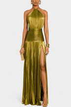 Rossa – Off-Shoulder Maxi Dress In Green With Mediterranean Charm - Nalani - Fashion Clothing and Decor